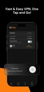 فیلتر شکن کم جحم قوی V2hub VPN با پروکسی های نامحدود تلگرام